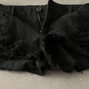 Black Jean shorts